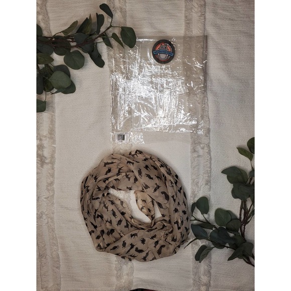 Chiffon Cat Scarf in Beige - Picture 1 of 5